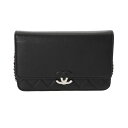 CHANEL シャネル マトラッセ チェーンウォレット ブラック レディース カーフ ショルダーバッグ Aランク 中古 銀蔵