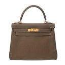 HERMES エルメス ケリー 28 内縫い エトゥープ A刻印(2017年頃) レディース トゴ ハンドバッグ Aランク 中古【ローン24回払い無金利】 銀蔵