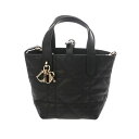 CHRISTIAN DIOR クリスチャンディオール トゥジュール バーティカルカバ ナノ ブラック レディース カーフ ハンドバッグ 新同 中古 銀蔵