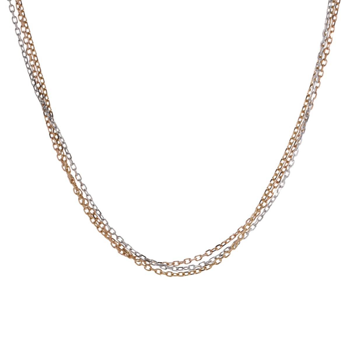 Rakuten - 【〜6/11 最大5万円クーポン】CARTIER カルティエ トリニティ 3連チェーン ユニセックス K18YG/PG/WG ネックレス Aランク 中古【ローン24回払い無金利】 銀蔵