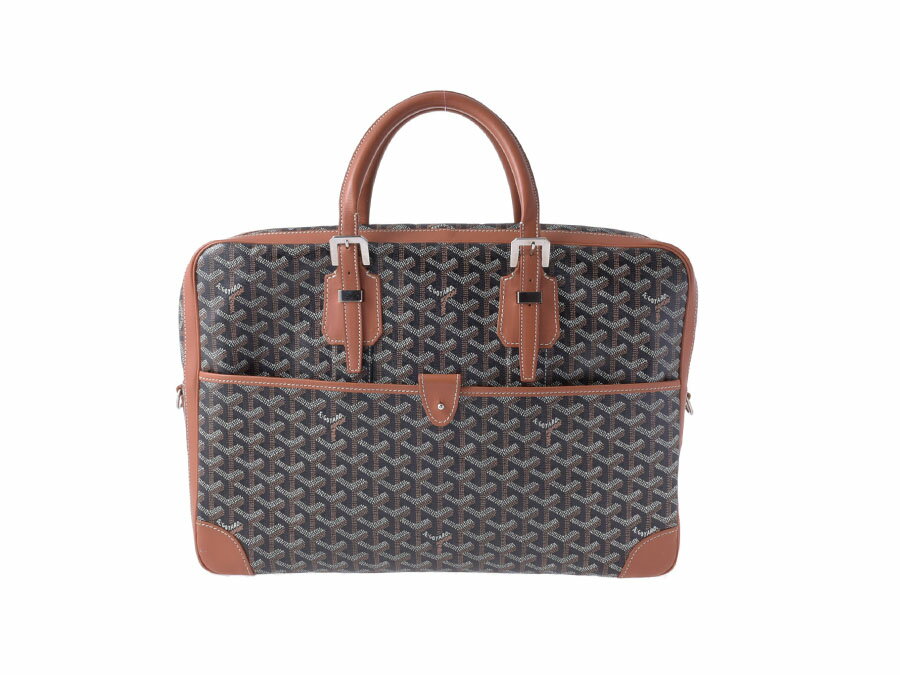 ゴヤール・GOYARD アンバサードMM 黒×茶【中古】◇