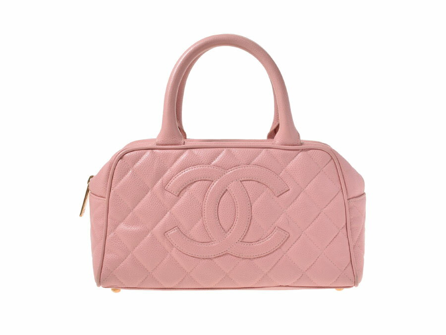 シャネル・CHANEL ミニボストンバッグ キャビアスキン ピンク【中古】◇のサムネイル
