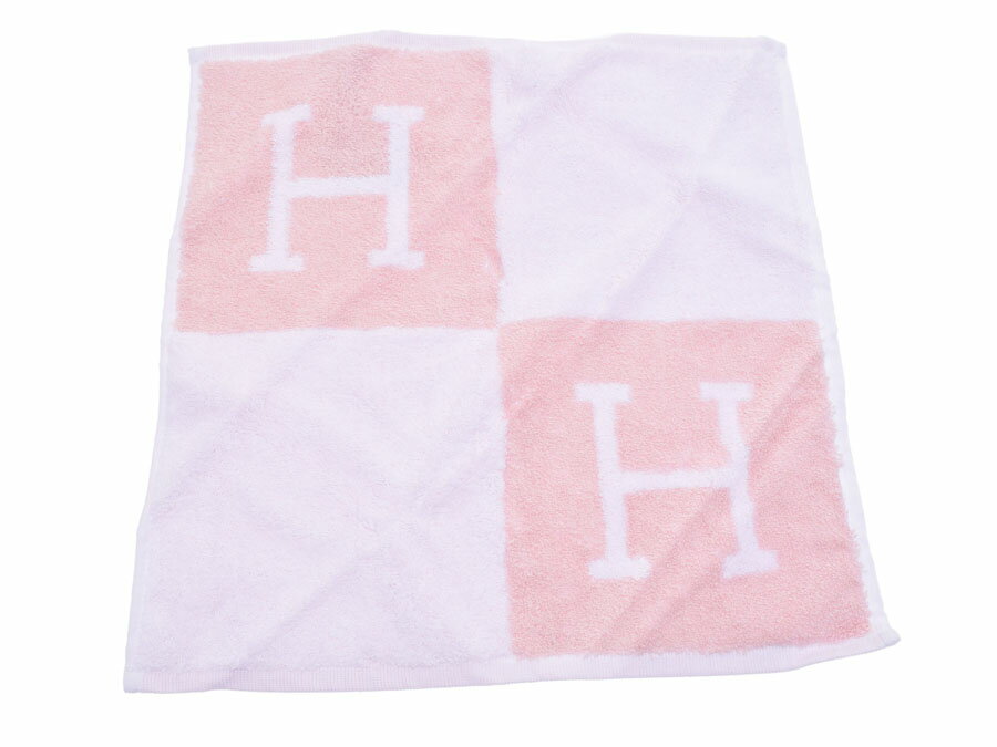 中古 エルメス ハンドタオル アヴォロン ローズ/リラ コットン100％ 箱 未使用 HERMES◇
