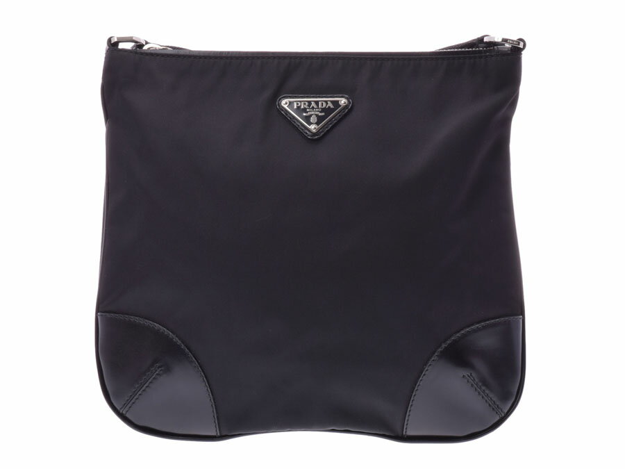 中古 プラダ ショルダーバッグ ナイロン/レザー 黒PRADA◇のサムネイル