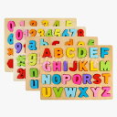 モンテッソーリ 教育玩具 木製 形合わせ おもちゃ アルファベットパズル ABC 数字 大小文字 幼児に最適 就学前ギフト 誕生日 出産お祝い 贈り物 4枚セッ...