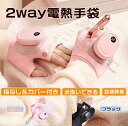 電熱手袋 レディース メンズ 薄手 ヒーター手袋 2way 指なし カバー付き USB充電 電熱グローブ バッテリー式 速暖 三段温度調整 LED温度表示 電熱...