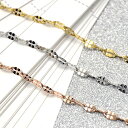 チェーン サージカルステンレス ネックレス 平あずき キラキラ デザインカット 小判 シルバー ゴールド ピンクゴールド レディース 女性 メンズ ネックレスチ...