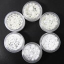 樹脂パール 6ケースセット 半円パール ホワイト オーロラ ネイルパーツ アクセサリーパーツ ハンドメイド 手芸 素材 材料