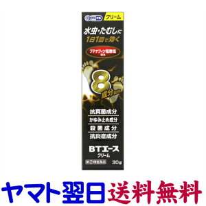 【第(2)類医薬品】BTエースクリーム 30g 水虫治療薬 みずむし 白癬 ブテナロックと同じ有効成分 ブテナフィン塩酸塩1％配合