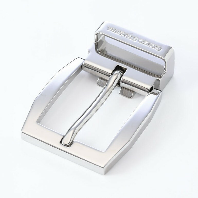 バックルのみ 幅3cm用 クリップ式ピンバックル ブラス100% スタンダードモデル FBM7 シルバー【ジョルジオ スタメッラ】