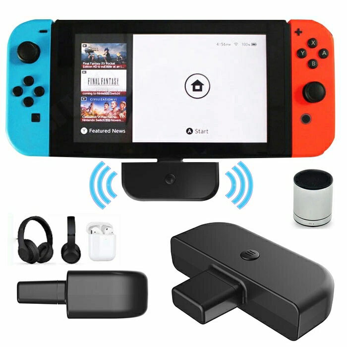  For Switch イヤホン ワイヤレス Bluetooth5.0 オーディオアダプター　 USB Type-C遅延なし　トランシーバー アダプター 立体高音質/遅延なし/ドライブ不要