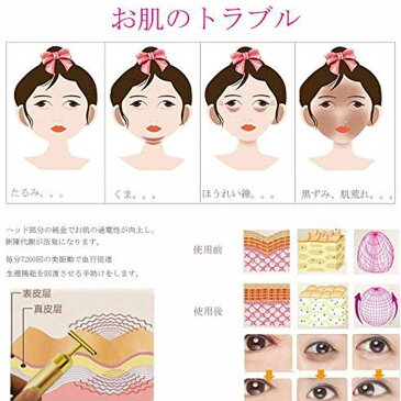 ビューティースティック 6000回転 ゴールド 防水 美顔器 美容器 美顔ローラー 美容ローラー 小顔ローラー マッサージ ビューティーバー