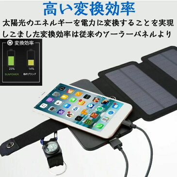 ラーチャージャー ソーラーパネルソーラー充電 5枚搭載スマホ ノートパソコン ラップトップ モバイルバッテリー アウトドア充電器 ポータブル電源 変換プラグ キャンプ アウトドア 防災などに大活躍 USB充電式
