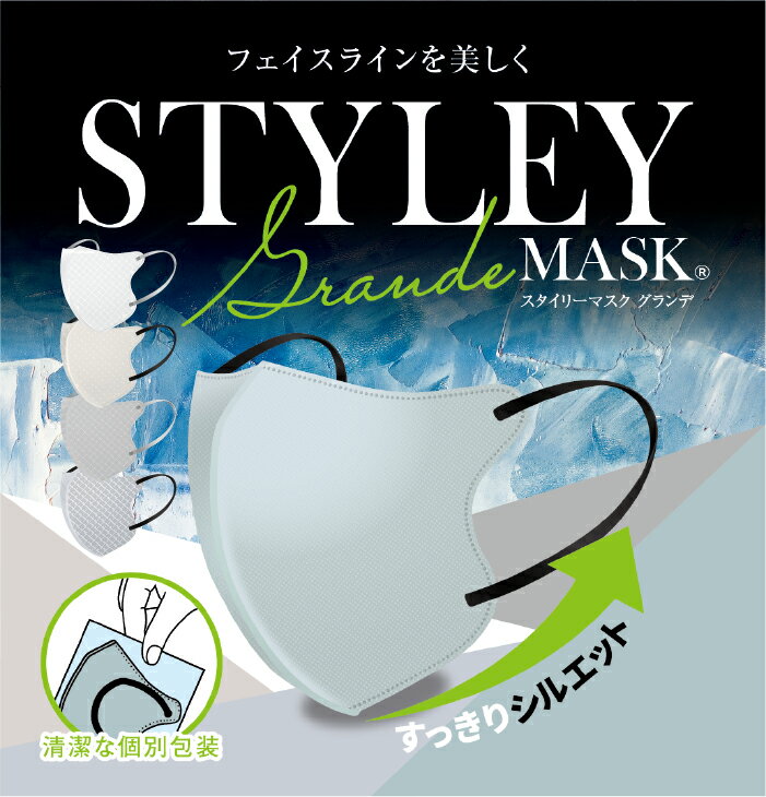 スタイリーマスクGrande　5color　30枚入　STYLEY　大きめサイズ　5色　個包装　レギュラー　不織布マスク　やまと工業