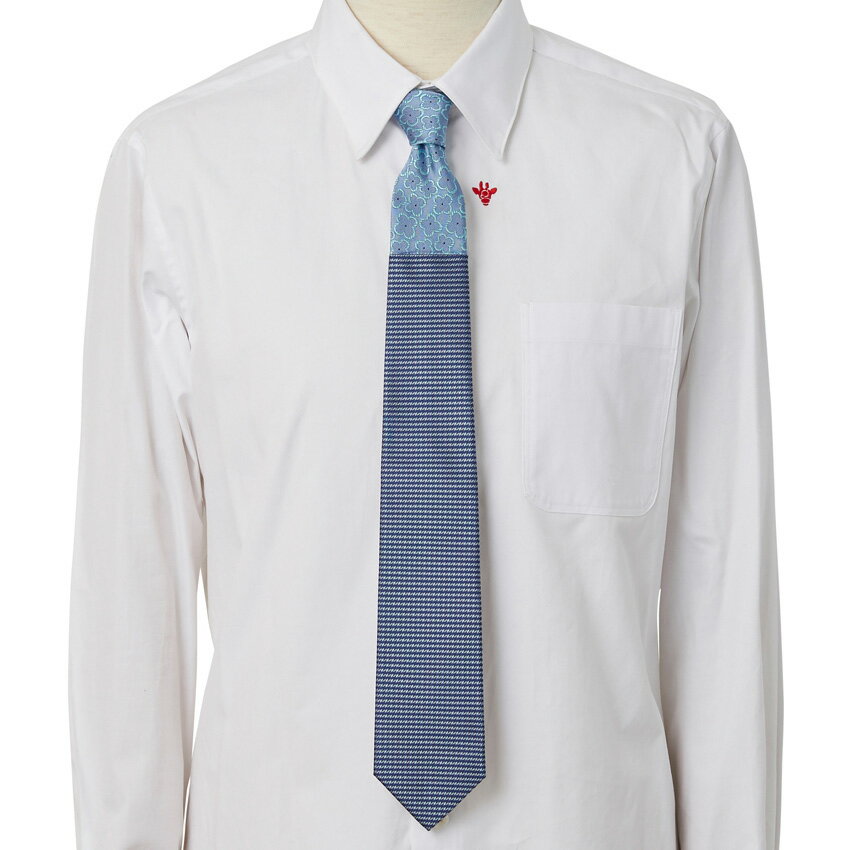 ジラフ ネクタイ フラワークレリック千鳥タイ NAVY