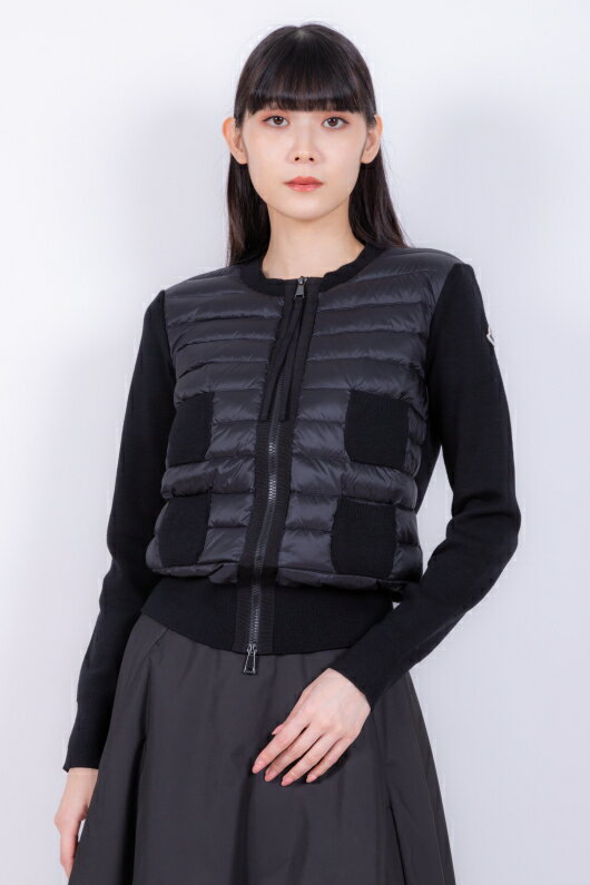 MONCLER モンクレール 国内正規品 / CARDIGAN ブラック ホワイト ダウン入りカーディガン レディース【2023-2024年秋冬新作】【送料無料】のサムネイル