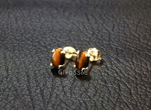 タイガーアイOV6×4mmSV925ピアス タイガーアイOV6×4mmSV925ピアス
