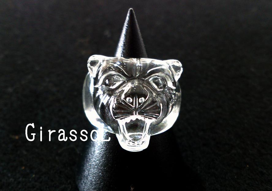 水晶タイガー(虎)天然石リング