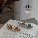 【メール便送料無料】バレッタ ヘアアクセサリー ヘアアクセ 大きめ 結婚式 ゴールド フェイクパール 髪飾り ヘッドドレス パーティー パーティ 冠婚葬祭 フォーマル アクセサリー レディース シルバー 金具 キラキラ 痛くない ラインストーン 春 夏 秋 冬