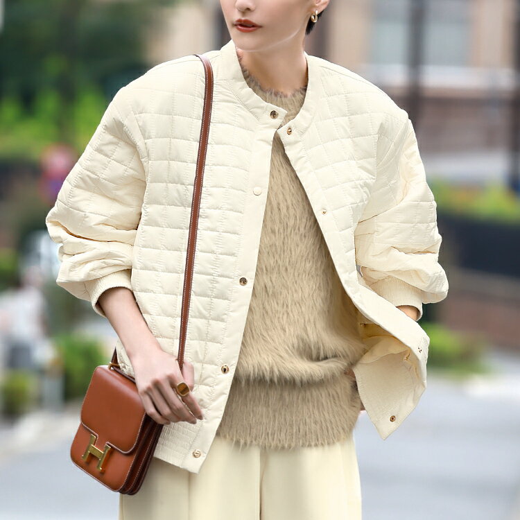 【3745円 半額クーポン利用で 4日20時～22時まで】ブルゾン レディース 秋 薄手 きれいめ 冬 大きいサイズ カジュアル おしゃれ アウター ライトアウター 羽織り ジャンパー ジャケット 長袖 ゆったり 着痩せ 体型カバー かわいい シンプル 可愛い 袖あり キルティング 春 秋のサムネイル