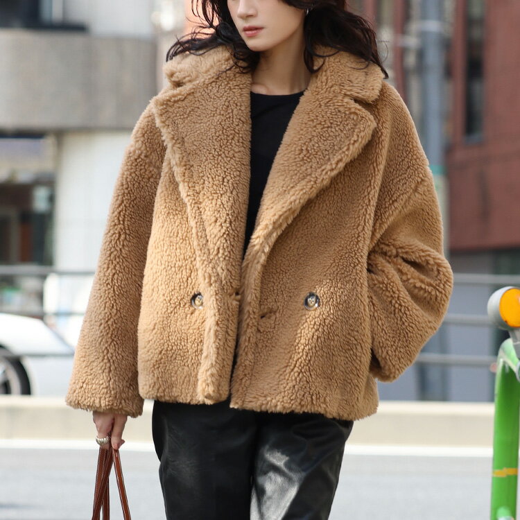 【9450円 半額クーポン利用で 24日20時〜22時まで】コート レディース 冬 秋 50代 40代 きれいめ 厚手 ボア ジャケット ボアコート ブルゾン 大きいサイズ カジュアル おしゃれ アウター 羽織り 長袖 ゆったり 着痩せ 体型カバー かわいい シンプル 可愛い 袖あり ショート丈のサムネイル