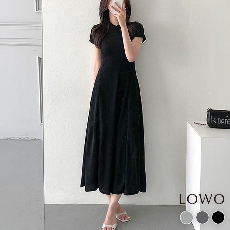 【40%OFF】ワンピース ロング きれいめ レディース カジュアル 半袖 お出かけ 膝下 着痩せ ゆったり おしゃれ 大きいサイズ かわいい シンプル 可愛い...