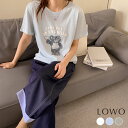 【33%OFF】Tシャツ レディース 半袖 トップス カットソー 1枚で決まる ゆったり 着痩せ プルオーバー おしゃれ きれいめ 体型カバー プリント かわいい 可愛い クルーネック 丸首 ミドル丈 柔らかい 薄手 大きいサイズ オーバーサイズ アニマル ぷくぷく 春 夏 春夏