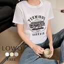 【27%OFF】Tシャツ レディース 半袖 トップス カットソー 1枚で決まる ゆったり 着痩せ プルオーバー おしゃれ きれいめ 体型カバー プリント かわい...