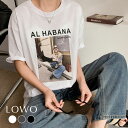【10%OFF】Tシャツ レディース 半袖 カジュアル トップス カットソー 大きいサイズ ゆったり おしゃれ 薄手 1枚で決まる 着痩せ プルオーバー きれいめ 体型カバー かわいい 可愛い クルーネック 丸首 プリント オーバーサイズ シンプル 柔らかい 綿100% 春 夏 春夏