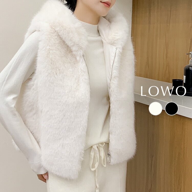 【14％OFF】ベスト ジレ レディース 前開き カジュアル オフィス ファー ノースリーブ 羽織り トップス ゆったり 着痩せ おしゃれ きれいめ 体型カバー かわいい 可愛い シンプル 無地 大きいサイズ もこもこ フード付き フーデッド ファーベスト 防寒 寒さ対策 秋 冬 秋冬