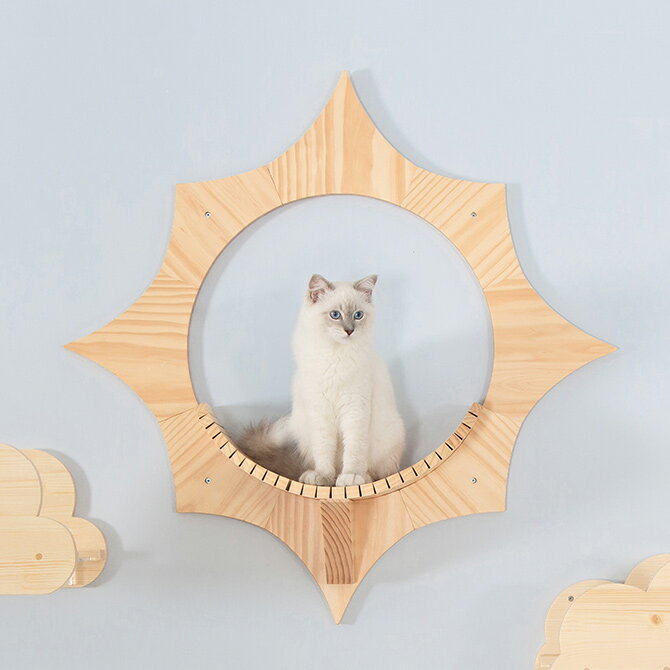 MYZOO マイズー Solar キャットステップ 【メッセージカード対応】 猫 キャットステップ キャットウォーク 壁付け 壁掛け 太陽 木製 シンプル MY ZOO