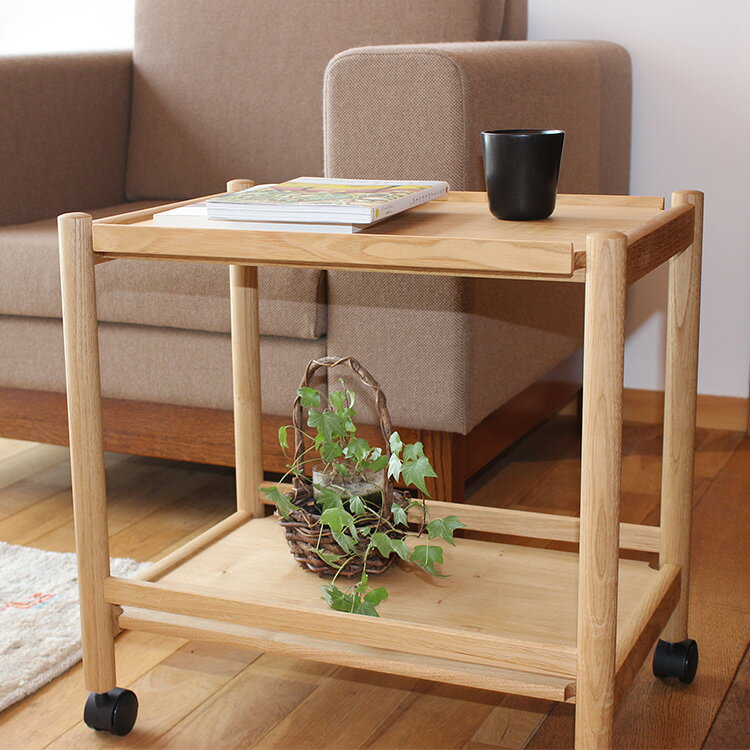 Oak Village オークヴィレッジ サイドテーブル リビングワゴン 【メッセージカード対応】 サイドテーブ..