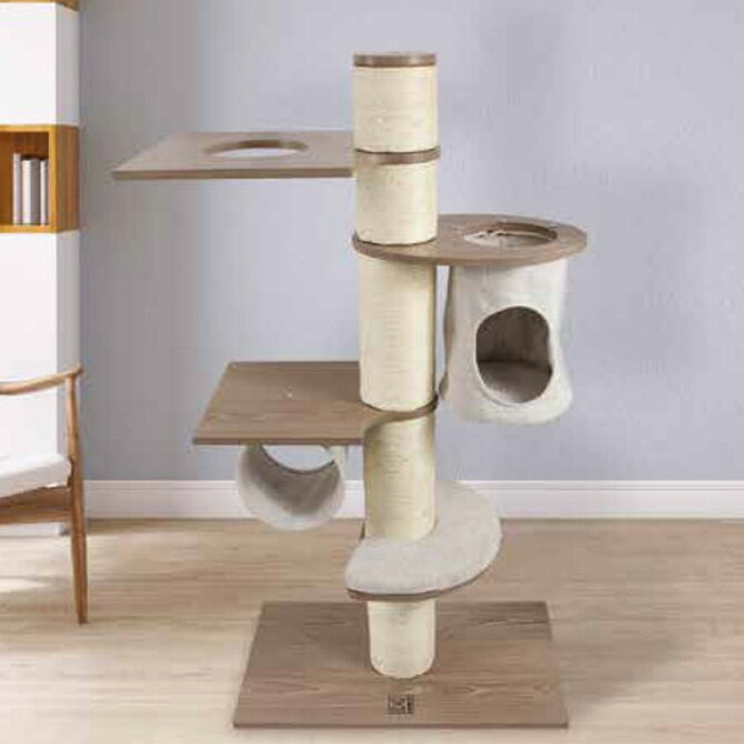 M-PETS エムペッツ レオナルドキャットタワー 猫 猫用 キャットタワー 爪とぎ 木製 おしゃれ インテリア