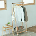 \ペット割で最大P5/ Liv COAT HANGER 【メッセージカード対応】 コートハンガー スリム 木製 キャスター付き おしゃれ ワゴン付き ハンガーラ...