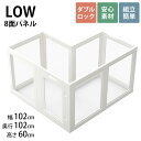 Petifam ペティファーム ホワイトフレーム クリアサークル 8面セット LOW 犬 ドッグサークル ペットサークル サークル 透明 クリア ホワイト 白 ...