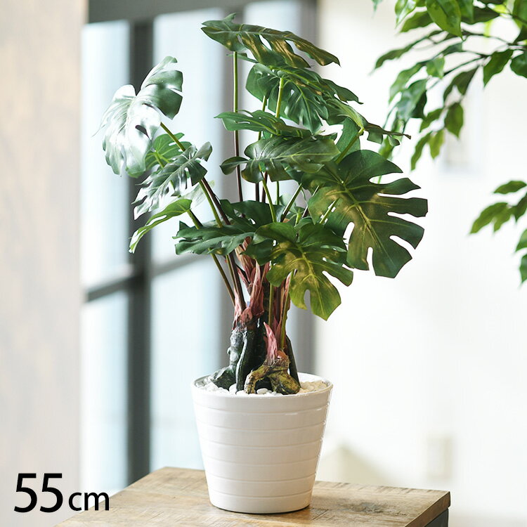 フェイクグリーン モンステラ ポット 【メッセージカード対応】 フェイクグリーン おしゃれ 鉢 モンステラ ペット 人工観葉植物 グリーン インテリア 室内 ボタニカル