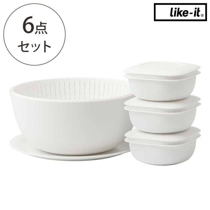 like-it ライクイット 米とぎにも使えるザルとボウル プレート＆蒸気であたためる冷凍ご飯容器3個組 【..