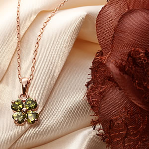 ピンクゴールドキュービックジルコニア ジュエリーネックレスfour leaf clover|プレゼント|ギフト|首飾り|アクセサリー|