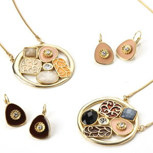 キュービックジルコニア　アンティーク　ロングネックレス＆ピアスセット｜プレゼント｜ギフト｜necklace｜pierce｜夏｜サマー｜アクセサリー｜