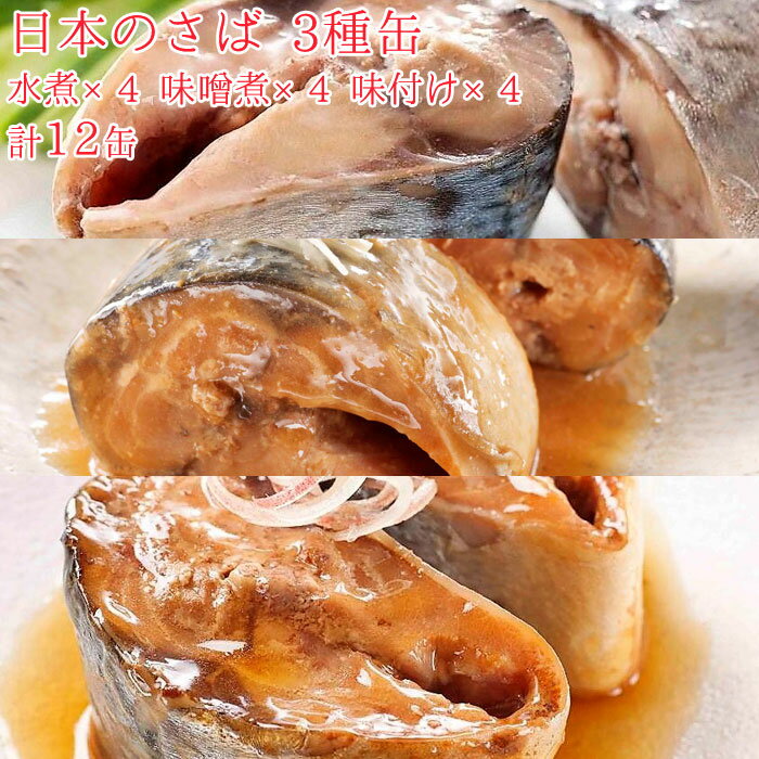 缶詰 魚 防災 鯖缶 3種缶 水煮缶 味噌煮缶 味付け缶 各4缶 12缶 セット 宝幸 HOKO 日本のさば サバ缶 鯖 サバ さば 魚缶 12缶セット 缶詰め 缶づめ おつまみ ご挨拶 ご進物 手土産 内祝 ギフトセット 非常食 一品料理 1