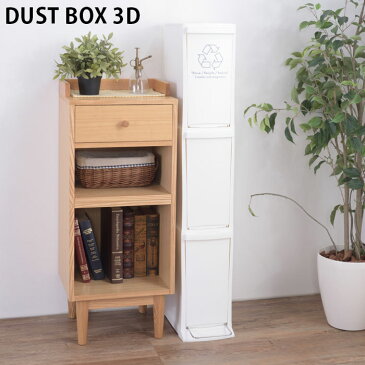 ゴミ箱 ふた付き 30L 分別 ペダル式 2段 幅21cm ダストボックス おしゃれ 3D LFS-933 3分別 ごみ箱 蓋 フタ プラスチック製 くずかご ダストBOX 分別ゴミ箱 分別ごみ箱 送料無料