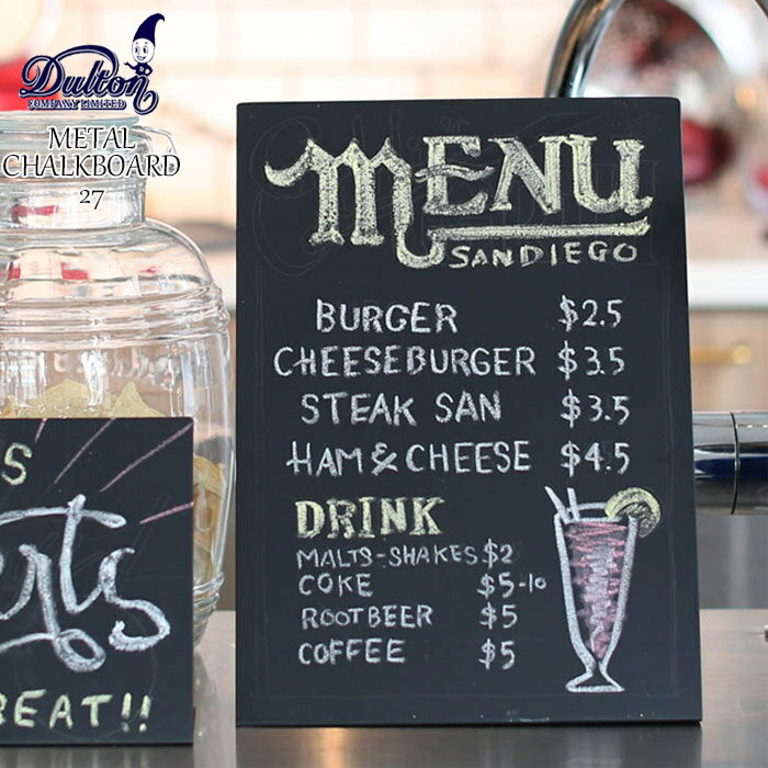 DULTON ダルトン チョークボード 27　L 黒板 おしゃれ メタルチョークボード K955-1264-27 ブラックボ..