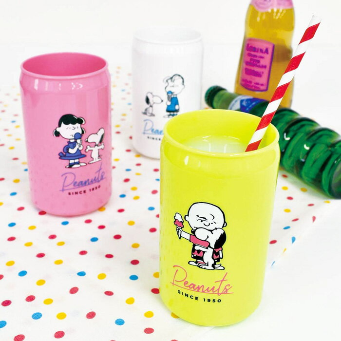 タンブラー 缶型 おしゃれ かわいい snoopy スヌーピー PEANUTS 缶型タンブラー 340ml レディース キッズ ホワイト ピンク グリーン 大人 ピーナッツ 子供 コップ プレゼント 誕生日 お祝い