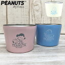 PEANUTS スヌーピー アイスカップ ステンレス アイスクリームカップ アイスクリーム 保冷 カップ 容器 ブルー ピンク 160ml ピーナッツ ウッドス...