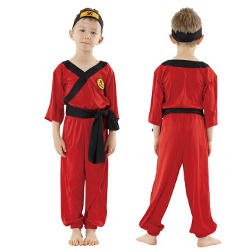 ハロウィン 衣装 子供 コスプレ 男の子 赤 忍者 キッズ 仮装 コスチューム ハロウィンパーティー ハロウイン イベント ハロウィーン あす楽