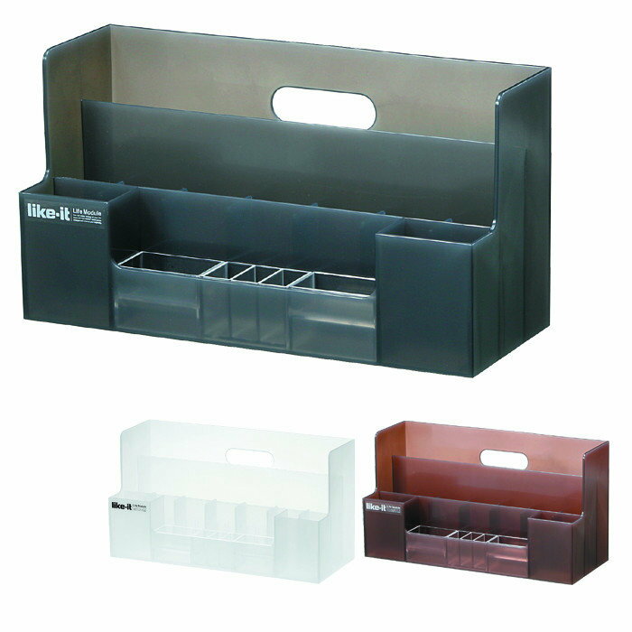 like−it 卓上 整理ボックス ライフモデュール オーガナイザー ミニ ブラウン LM-03 A4R module オフィスデスク 勉強机 リビ...