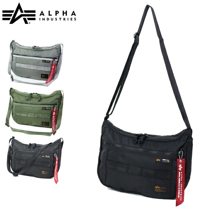 アルファインダストリーズ バッグ メンズ ALPHA INDUSTRIES アルファインダストリーズ バッグ ショルダーバッグ メンズ 横型 斜めがけバッグ R SHOULDER BAG ブラック グレー グリーン 7.5L TZ1083 コーデュラ ミリタリー 肩掛け ブランド レジャー 軽量 通勤 通学 プレゼント