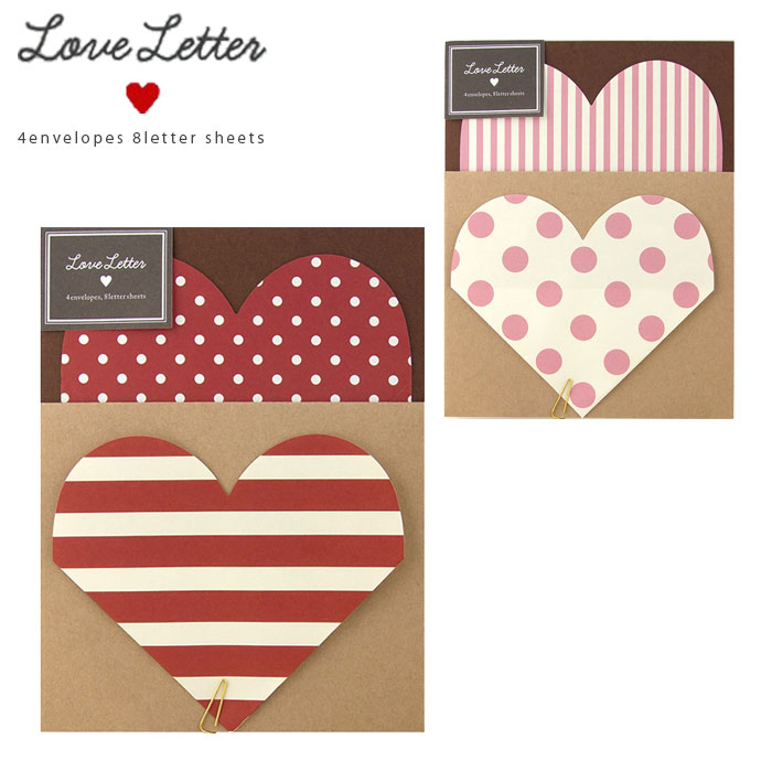 メール便 ラブレター レターセット 大人 おしゃれ かわいい 手紙 封筒 手紙セット レッド ピンク LTST06 ギフト メッセージ 便せん レター 告白 ハート 文具 文房具 父の日 思い出 誕生日 母の日