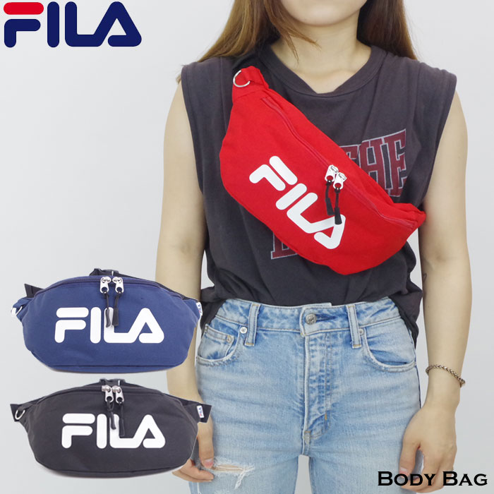 【郵メール便 対応】 FILA/フィラ ボディバッグ メンズ/レディース ワンショルダーバッグ ブラック/ネイビー/レッド FM2065 斜めがけ ウエストポーチ ウエストバッグ 旅行 ブランド バッグ おしゃれ 大人 高校生 中学生 人気 夏 ファッション カジュアル アウトドア 通学