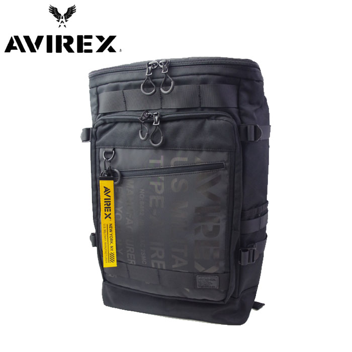 AVIREX アビレックス バッグ リュック 大容量 ボックス バックパック ロゴ メンズ レディース ブラック ネイビー 30L AVX598 リュックサック デイパック ボックス型 スポーツ 通勤 通学